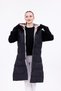 Gray Black Double-Sided Hooded Long Puffer Vest - 3