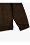Slim Fit Plush Collar Corded Fabric Velvet Winter Coat - 8