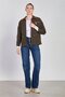 Women's Zippered Jacket with Collar Garnish - Khaki - 3