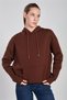 Women's Hooded Kangaroo Pocket Sweatshirt - Brown - 4