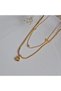 Steel Zircon Stone Italian Chain Couple Necklace (43 cm) - 2