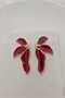 Burgundy Pearlescent Palm Gold Women's Earrings (5.2cm) - 3