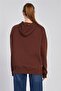 Women's Hooded Kangaroo Pocket Sweatshirt - Brown - 5