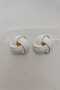 White Convex Gold Women's Earrings - 3