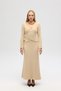 Fluff Tie-Up Beige Top-Skirt Set - 2