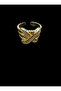 Steel Gold Adjustable Textured Cross X Model Ring - 4