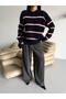New Season Crew Neck Striped Oversize Women's Knitwear Sweater 52116019 - 3