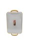 Serving Tray with Gold Handles Rectangular 41x27 cm Transparent - 2