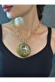 Crystal Stone Medallion Women's Necklace 22 cm - 3