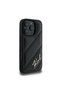 Case for IPhone 16 Pro, Diagonal Quilted Script, - Black - 5