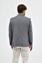 Facune Men's Black-Grey Plaid Fabric Mono Collar Sports Blazer Jacket - 6