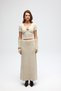 Lumi Rose Detail Beige Crop Skirt Knitwear Set - 2