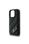 Case for IPhone 16 Pro, Diagonal Quilted Script, - Black - 2