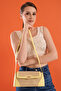 Ottava Wicker Pattern Women's Yellow Shoulder Bag with Internal Zipper Compartment and Special Buckle Lock - 6