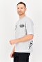 Men Crew Neck Short Sleeve Brand Logo T-Shirt, Grey - 2