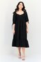 Women Ruched Tiered Dress, Black