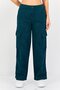 Levis x Deepika Padukone Women Regular Fit Washed Stretchable Baggy Cargo Jeans, Teal Green