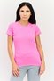 Women Sportswear Fit Short Sleeves Running T-Shirt, Bright Pink