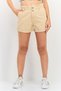 Women High Waist Elastic Shorts, Beige