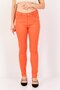 Women Skinny Fit Solid Straight Leg Pants, Orange