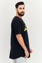 Men Sportswear Fit Short Sleeve Graphic Print Outdoor T-Shirt, Black - 2