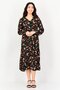 Women Floral Print Midi Dress, Multicolor