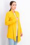 Women Plain Split Neck Long Sleeve Cardigan, Mustard - 4