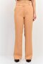 Women Regular Fit Solid Straight Leg Pants, Dark Tan