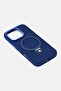 iPhone 16 Pro Iris Magsafe Liquide Silicone Case With Ring Stand, Navy - 4