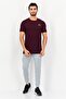 Men Fitted Short Sleeve Training T-Shirt, Aubergine - 3