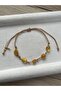 Amorphous Amber Stone Adjustable Rope Bracelet & Anklet Handmade - 2