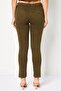 Women Regualr Fit Mid Waist Solid Chino Pants, Brown - 4