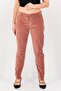 Women Cigarette Fit Solid Straight Leg Pants, Old Rose