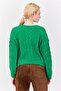 Women Crew Neck Knitted Sweater, Green - 3