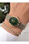 Original Snake Model Green Dial Gold Silver Color Women Wristwatch - 2