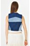 Denim Yelek Mavi Patchwork - 4
