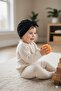 Girl's 100% Cotton Stretchy Combed Cotton Bow Detailed Bonnet Beanie - 2