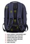 MacBook Compatible Navy Blue Laptop Backpack 14 Inch Shock Absorbing USB Type-C Waterproof Fabric Unisex - 6