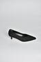 V404090302 Black Suede Pointed Toe Low Heel Women's Shoes - 6