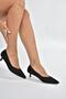 V404090302 Black Suede Pointed Toe Low Heel Women's Shoes - 2