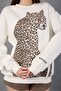 Leopard Patterned Printed Oversized Sweatshirt - 6