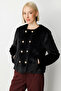 Plush Fabric Buttoned Jacket - 2