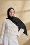 Fiori Jacquard Line Pattern Shawl - Black - 2