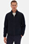 Slim Fit Navy Blue Plain Coat
