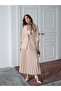 Jacket and Beige Pleated Long Skirt Set - 3