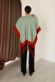 Tasseled Color Block Winter Knitwear Shawl - 5