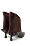 Dorcel Bitter Brown Belt Detail Women's Heeled Boots - 4