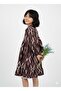 Kilim Pattern Burgundy Girl's Dress