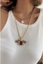 Gold Bee Figured Chain Necklace - 2