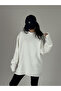 Oversize Ecru Women's Sweatshirt - 3